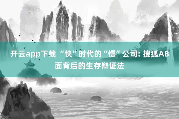 开云app下载 “快”时代的“慢”公司: 搜狐AB面背后的生存辩证法