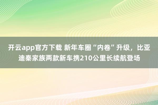 开云app官方下载 新年车圈“内卷”升级，比亚迪秦家族两款新车携210公里长续航登场