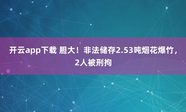 开云app下载 胆大！非法储存2.53吨烟花爆竹，2人被刑拘
