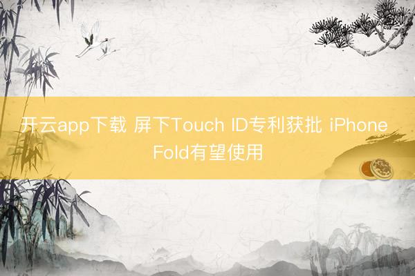 开云app下载 屏下Touch ID专利获批 iPhone Fold有望使用