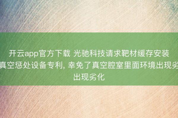 开云app官方下载 光驰科技请求靶材缓存安装及真空惩处设备专利， 幸免了真空腔室里面环境出现劣化