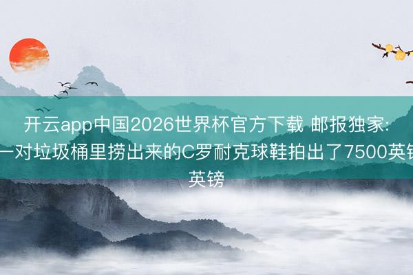 开云app中国2026世界杯官方下载 邮报独家: 一对垃圾桶里捞出来的C罗耐克球鞋拍出了7500英镑