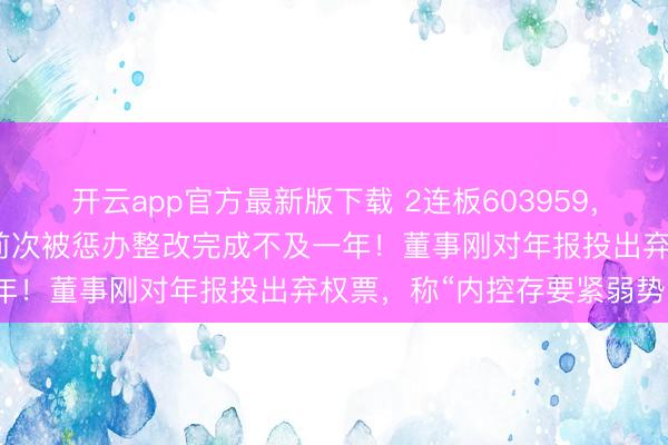 开云app官方最新版下载 2连板603959，又遭证监会立案拜访，距前次被惩办整改完成不及一年！董事刚对年报投出弃权票，称“内控存要紧弱势”