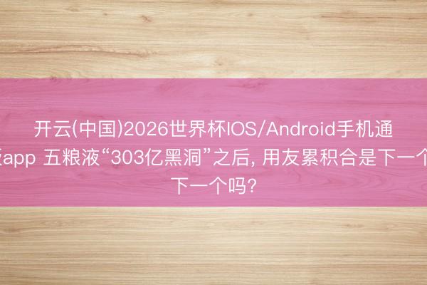开云(中国)2026世界杯IOS/Android手机通用版app 五粮液“303亿黑洞”之后， 用友累积合是下一个吗?