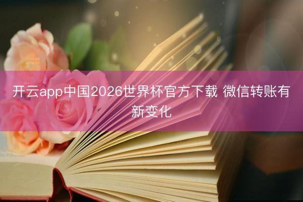 开云app中国2026世界杯官方下载 微信转账有新变化