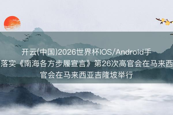 开云(中国)2026世界杯IOS/Android手机通用版app 落实《南海各方步履宣言》第26次高官会在马来西亚吉隆坡举行