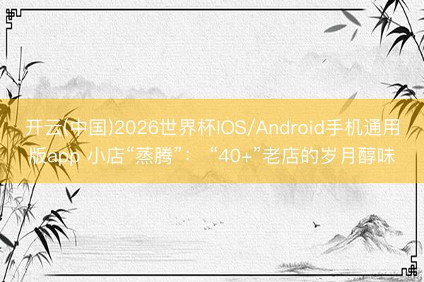 开云(中国)2026世界杯IOS/Android手机通用版app 小店“蒸腾”： “40+”老店的岁月醇味