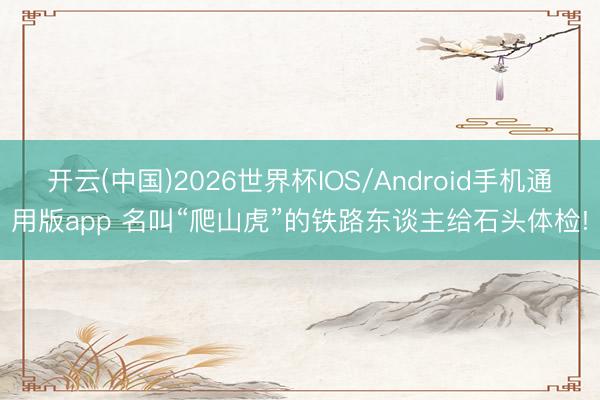 开云(中国)2026世界杯IOS/Android手机通用版app 名叫“爬山虎”的铁路东谈主给石头体检!