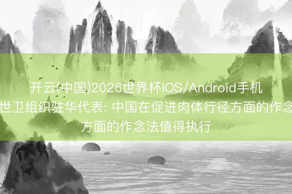 开云(中国)2026世界杯IOS/Android手机通用版app 世卫组织驻华代表: 中国在促进肉体行径方面的作念法值得执行