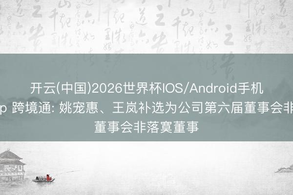 开云(中国)2026世界杯IOS/Android手机通用版app 跨境通: 姚宠惠、王岚补选为公司第六届董事会非落寞董事